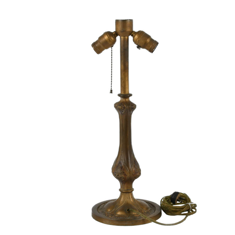 Antique Two-Light Stained Glass Table Lamp Base-3