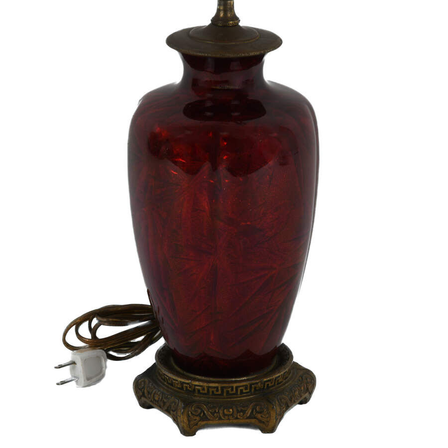 Japanese Pigeon Blood Ginbari Enamel Table Lamp-5