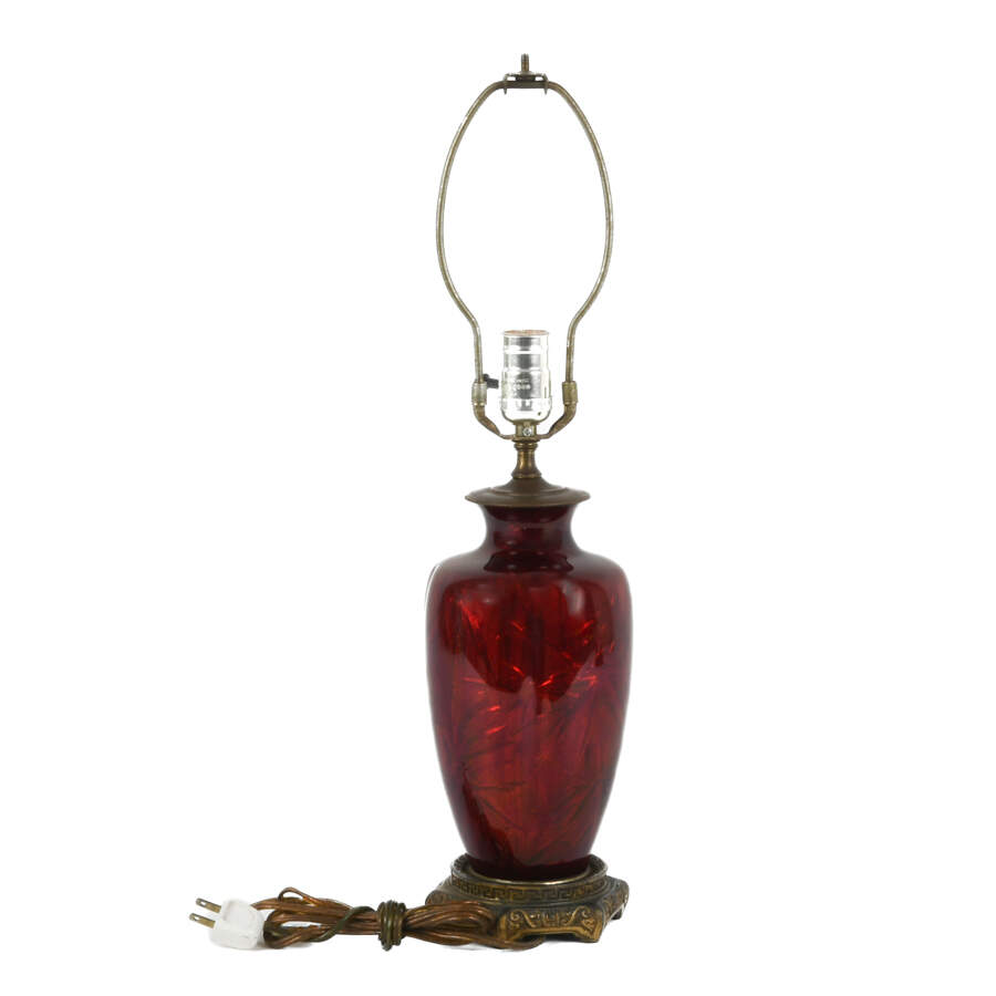 Japanese Pigeon Blood Ginbari Enamel Table Lamp-3