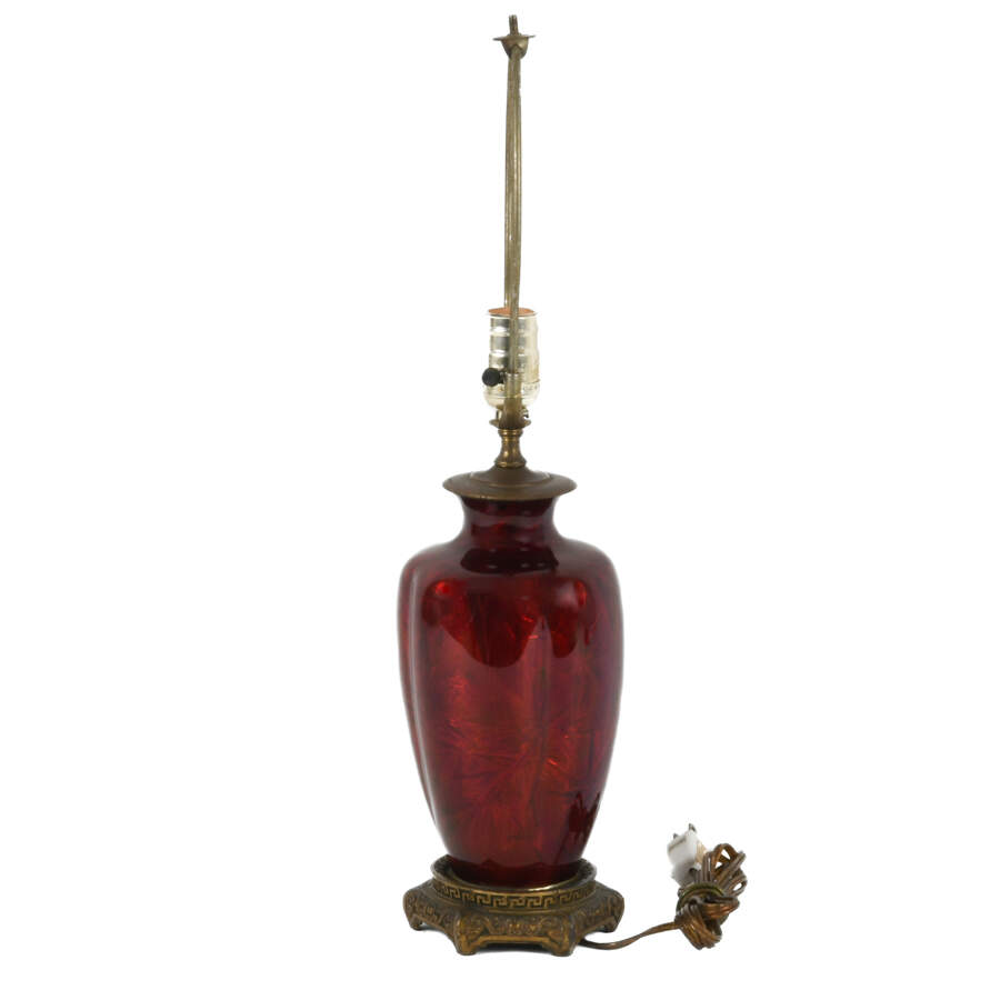 Japanese Pigeon Blood Ginbari Enamel Table Lamp-2