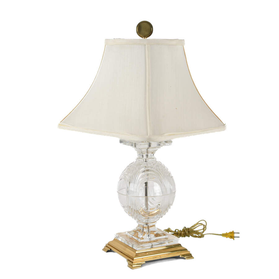 Crystal and Brass Table Lamp-2