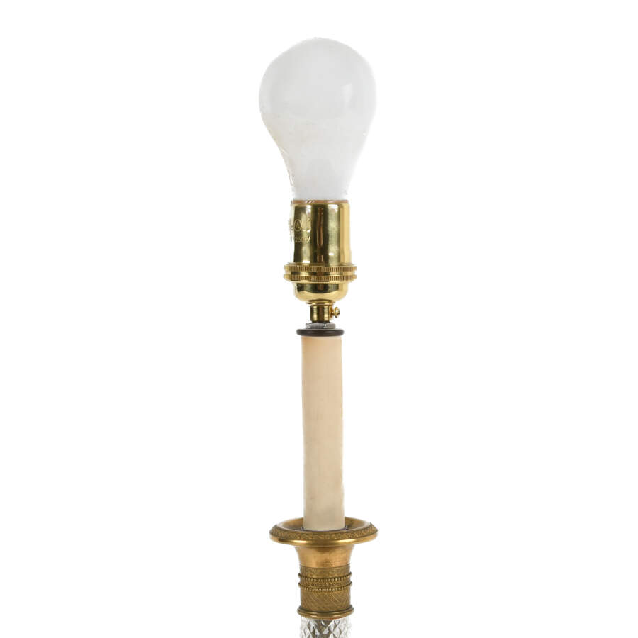 French Dore Bronze and Crystal Lamp-3