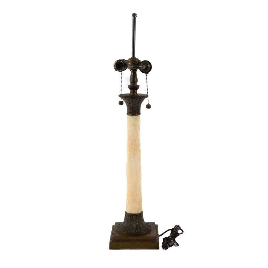 Alabaster Corinthian Column Table Lamp-5