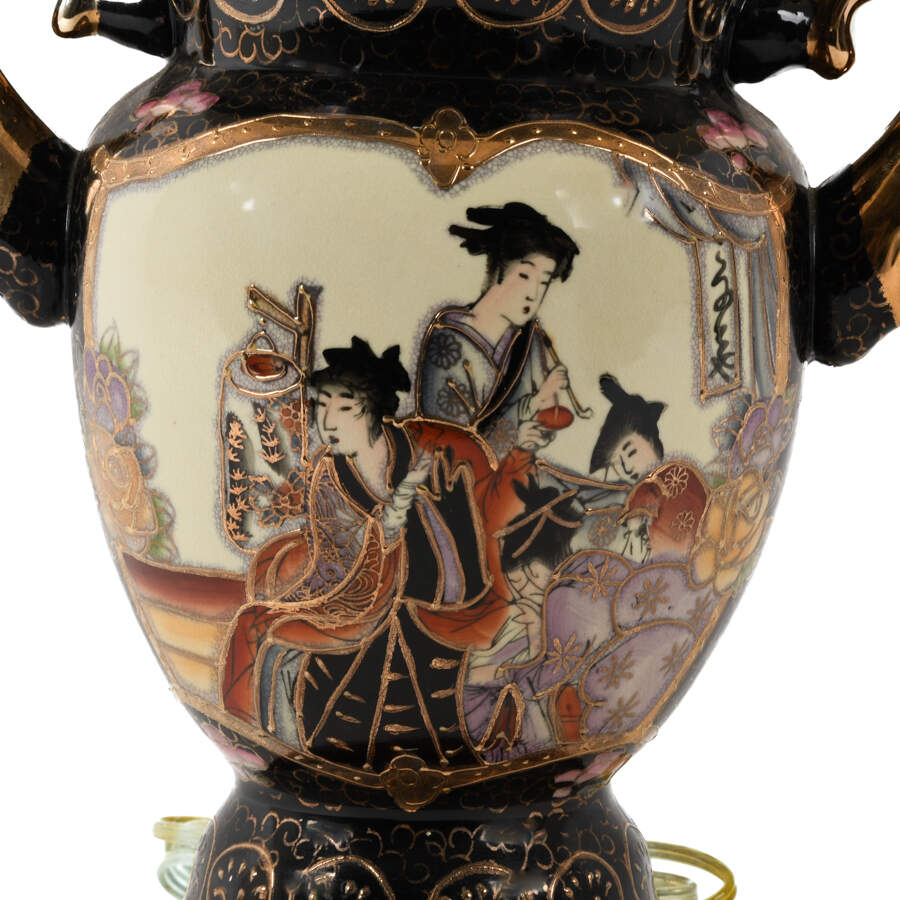 Electrified Satsuma Urn Lamp-7