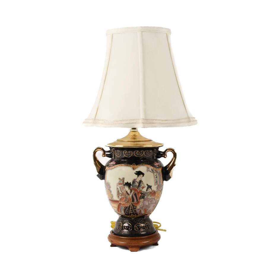 Electrified Satsuma Urn Lamp-6