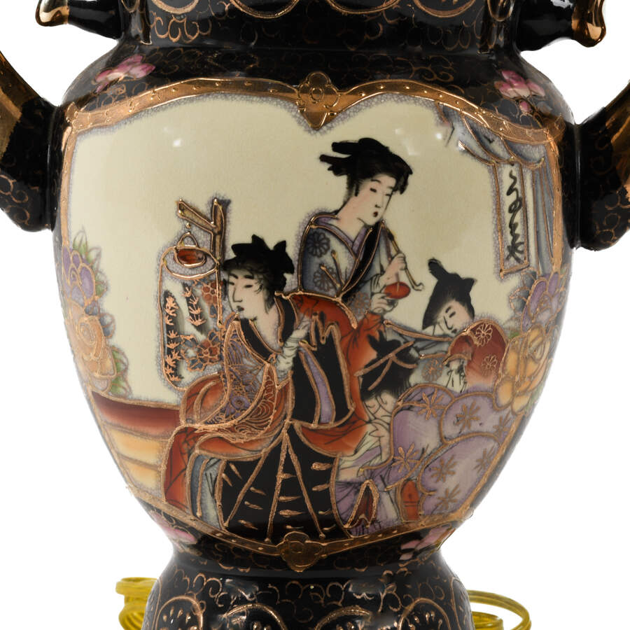 Electrified Satsuma Urn Lamp-4