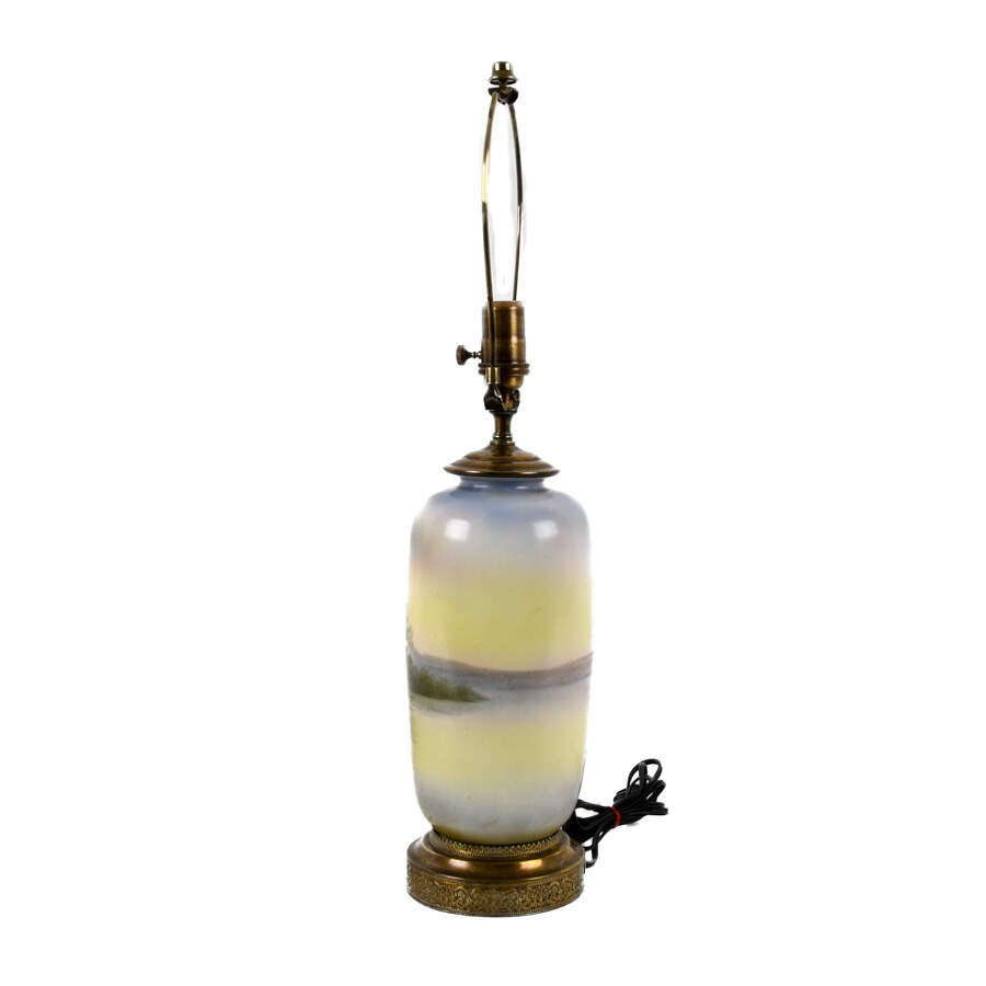 Nippon Hand-Painted Landscape Table Lamp-5