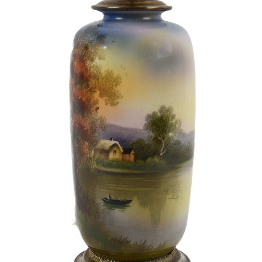 Nippon Hand-Painted Landscape Table Lamp-3