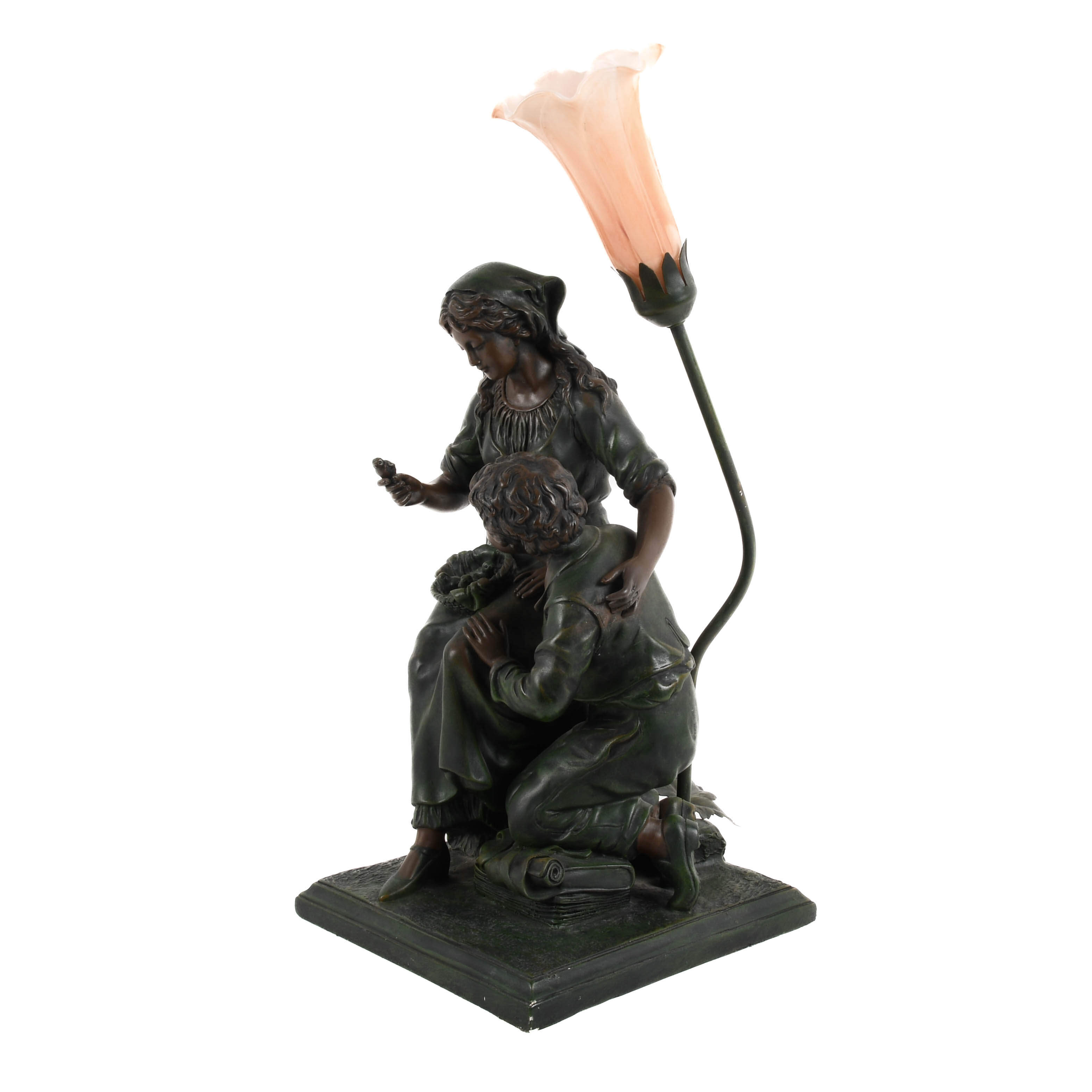 Art Nouveau-Style Resin Figural Lamp After Aguste Moreau-7
