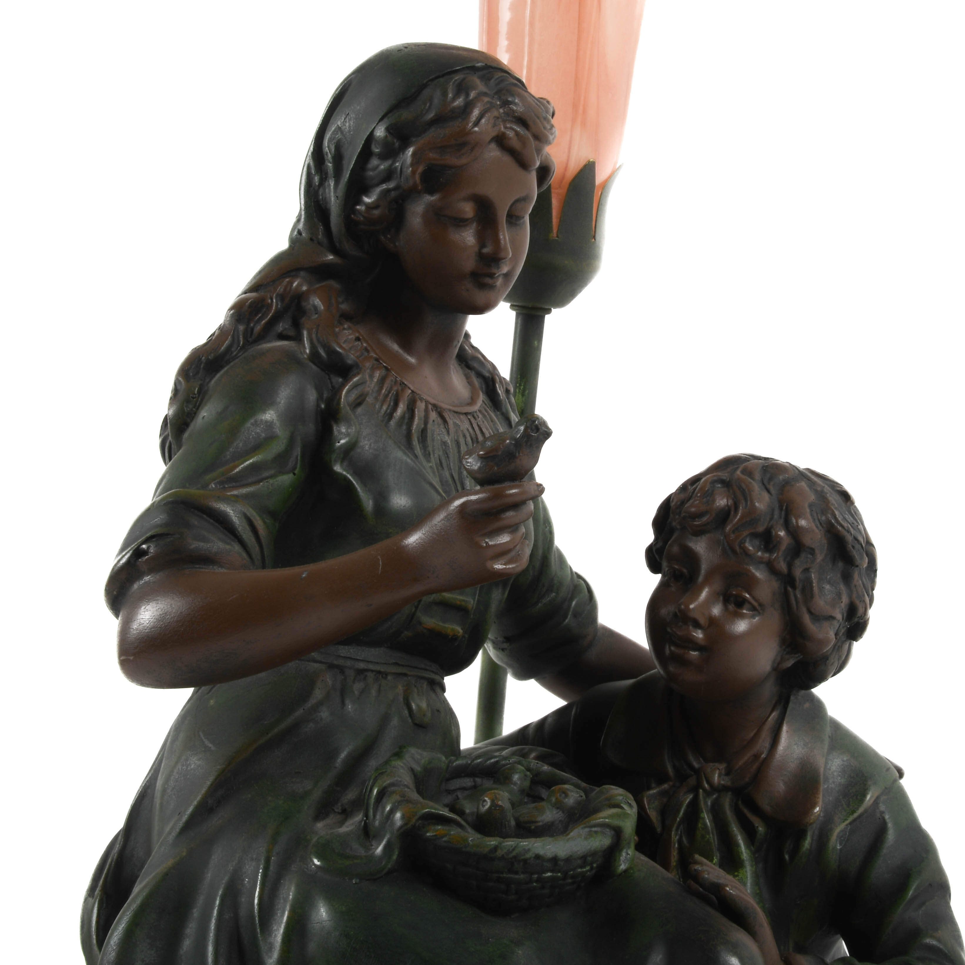Art Nouveau-Style Resin Figural Lamp After Aguste Moreau-4