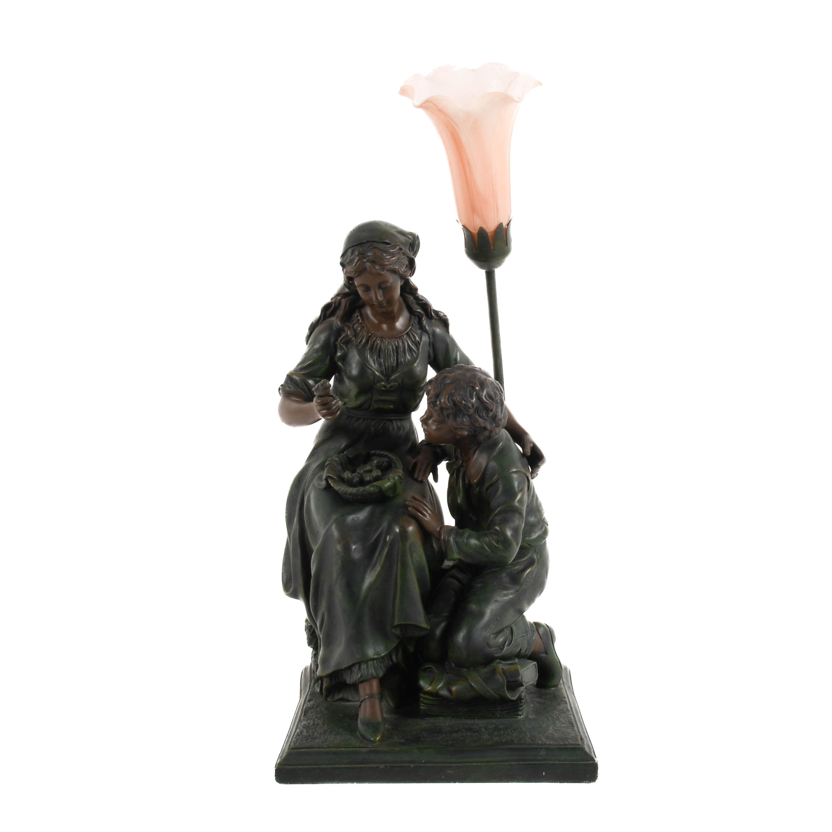 Art Nouveau-Style Resin Figural Lamp After Aguste Moreau-1