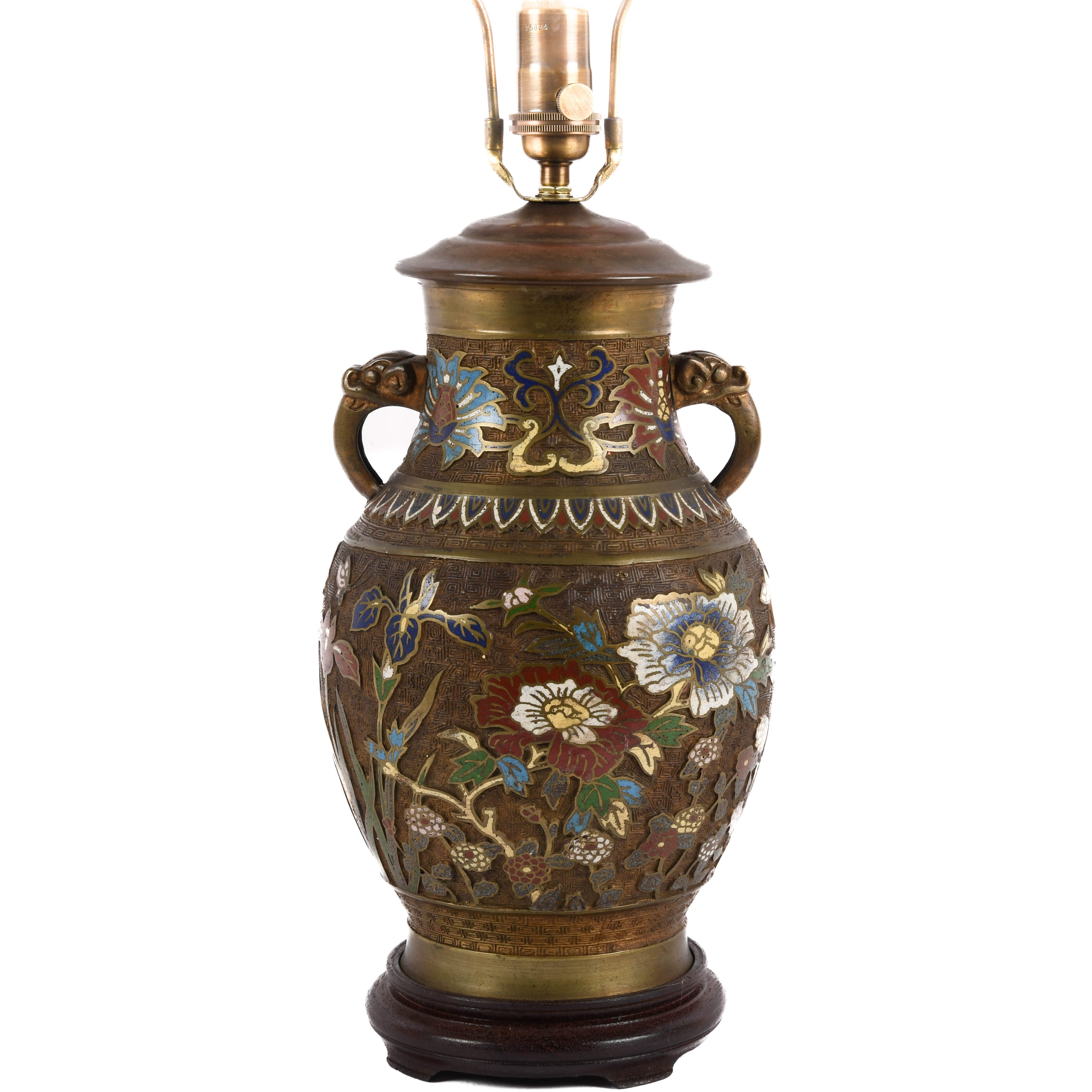 Japanese Champlevé Table Lamp-3
