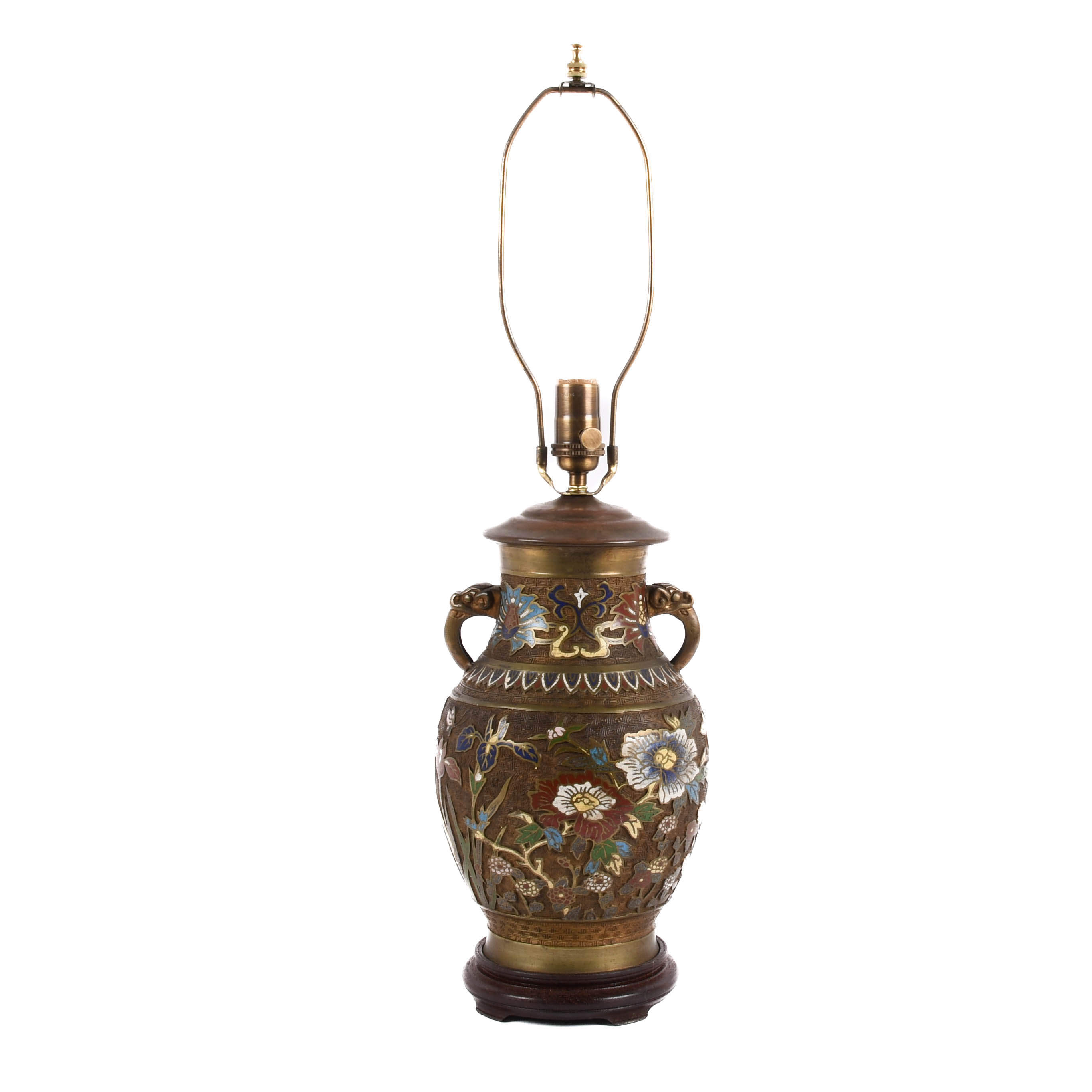 Japanese Champlevé Table Lamp-1