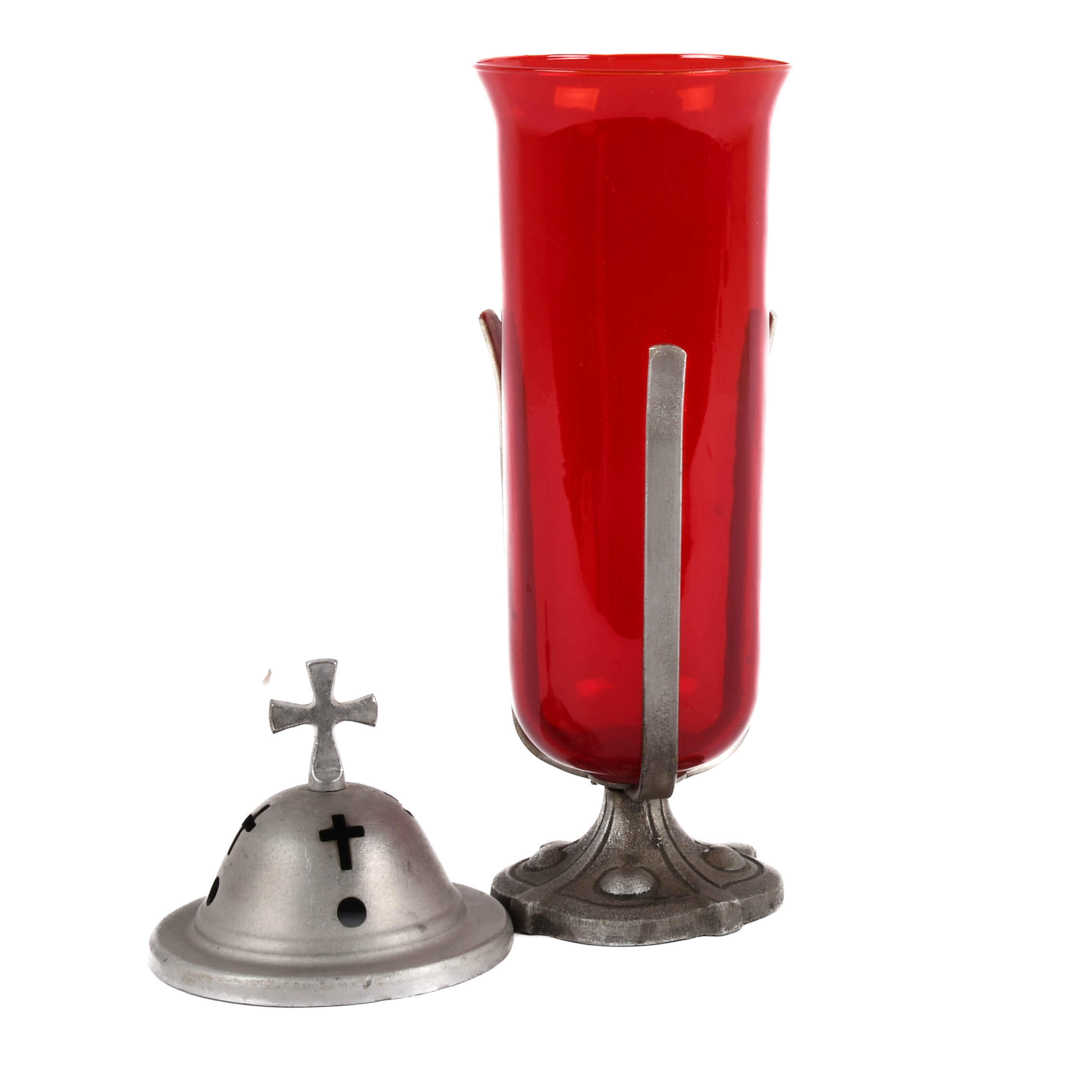 Red Glass Sanctuary Lamp-5