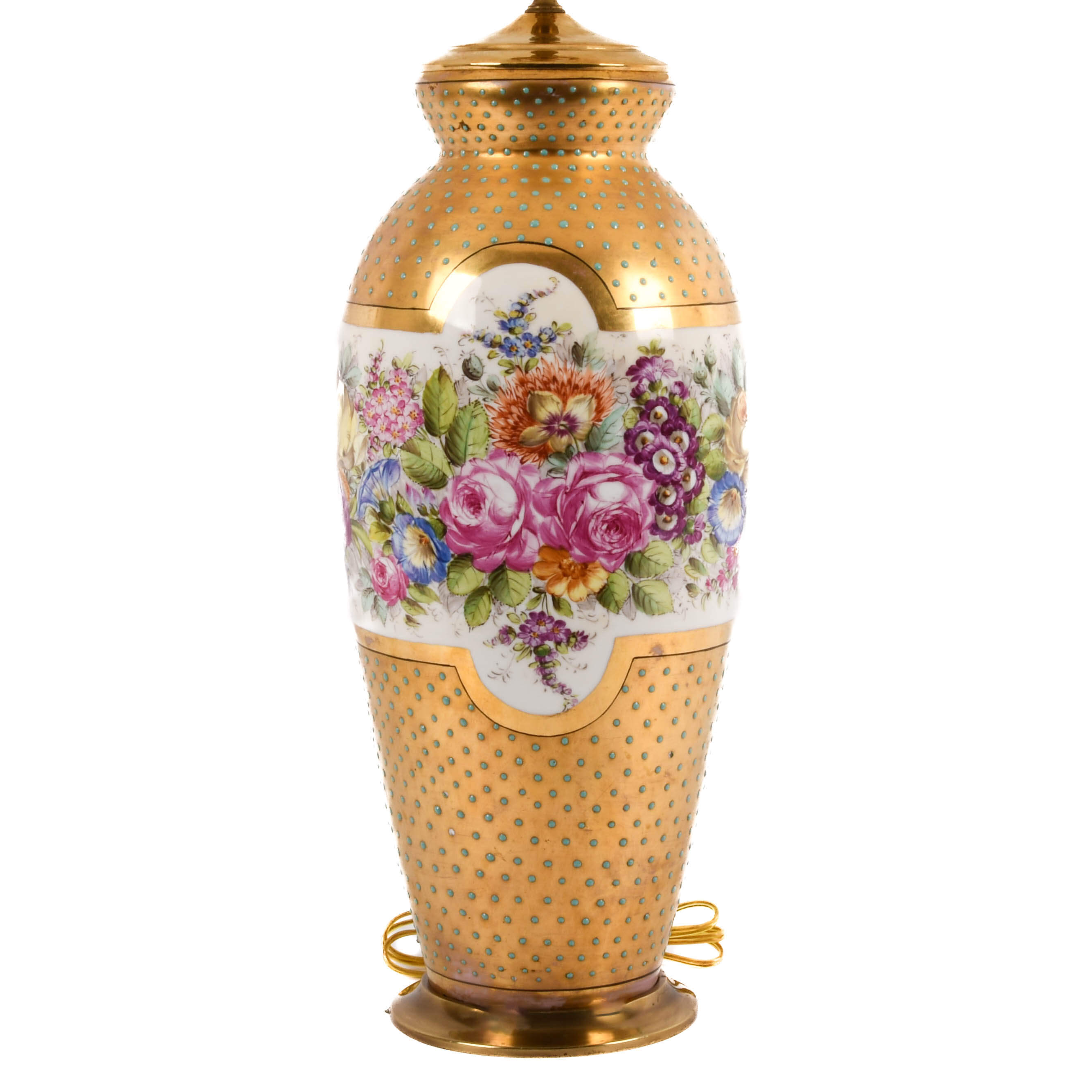 Dresden Hand-Painted Floral Lamp-2