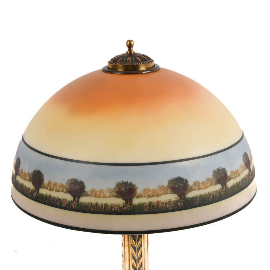 Antique Hand Painted Pittsburgh School Handel Table Lamp-5