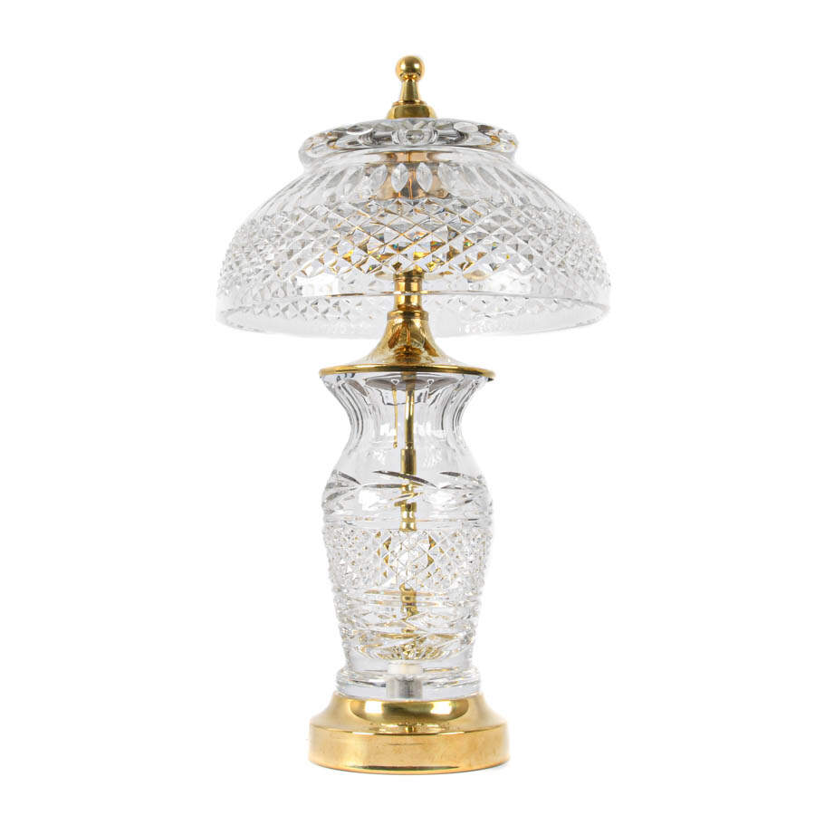 Cut Crystal and Brass Table Lamp-5