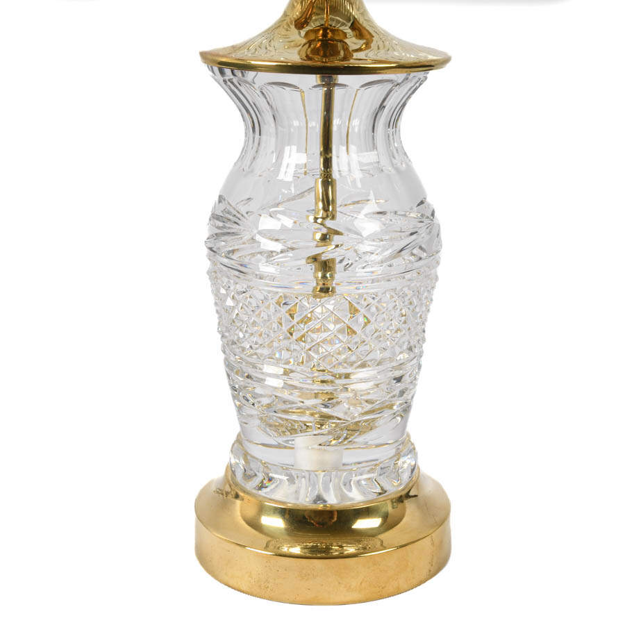 Cut Crystal and Brass Table Lamp-3