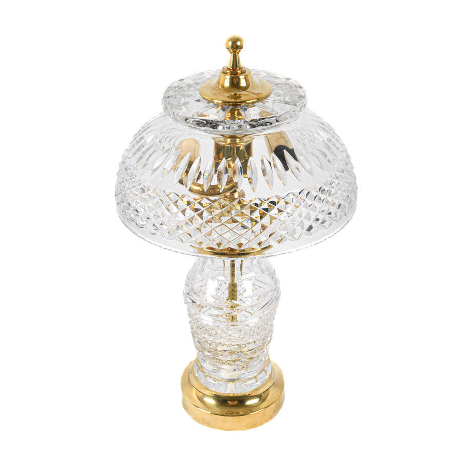 Cut Crystal and Brass Table Lamp-2