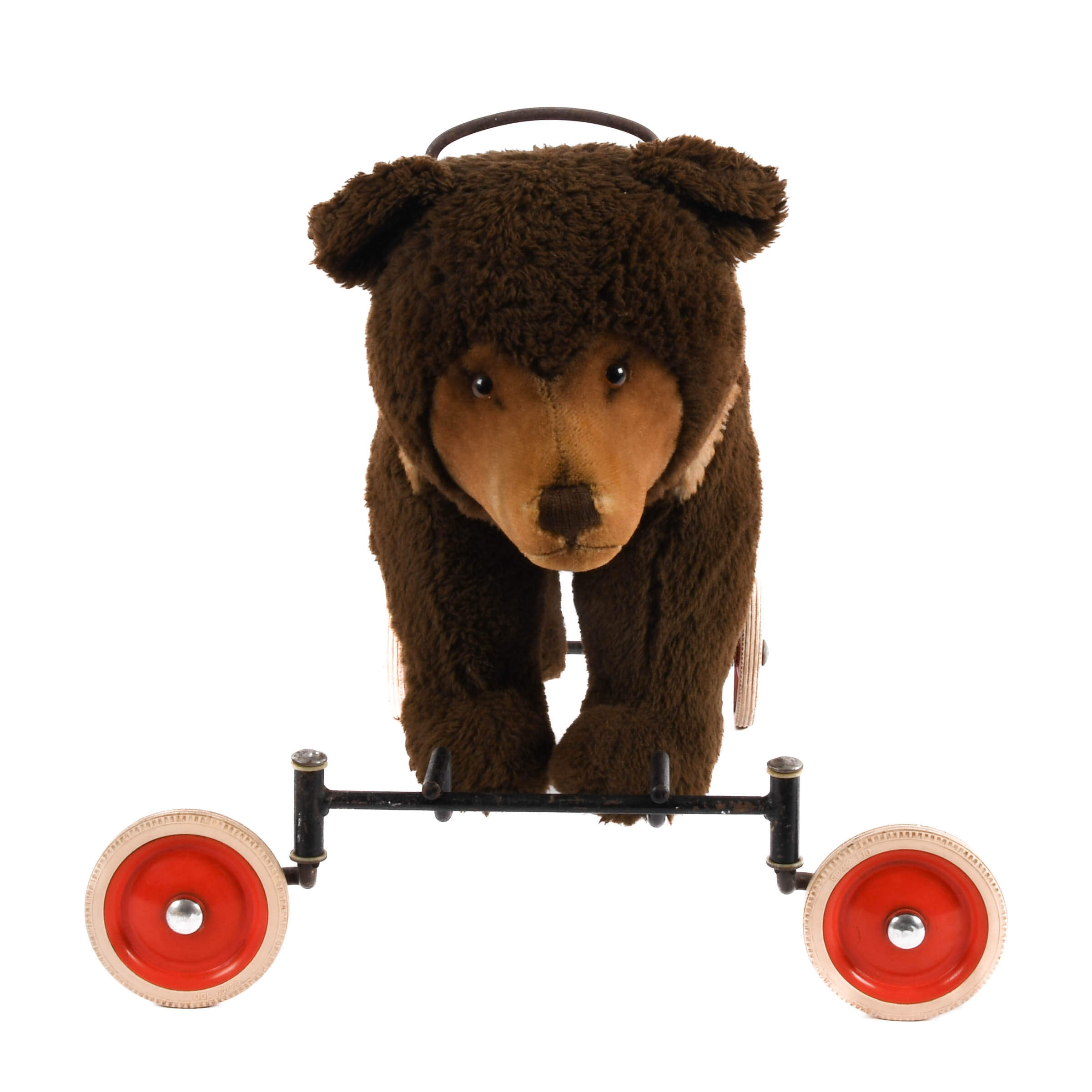 German Steiff Riding Bear Cub on Wheels-1