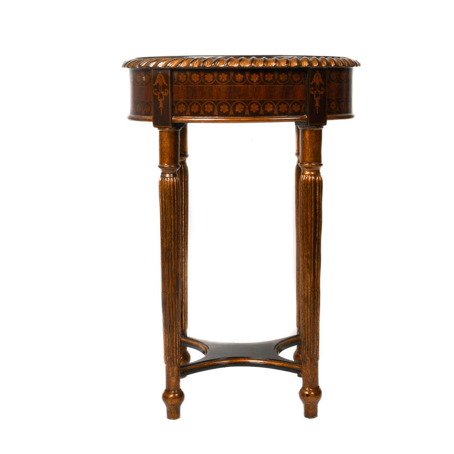 Maitland Smith-Style Oval Occasional Table-2