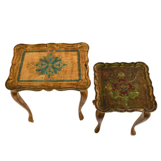 Pair of Painted Italian Wooden Nesting Tables-2