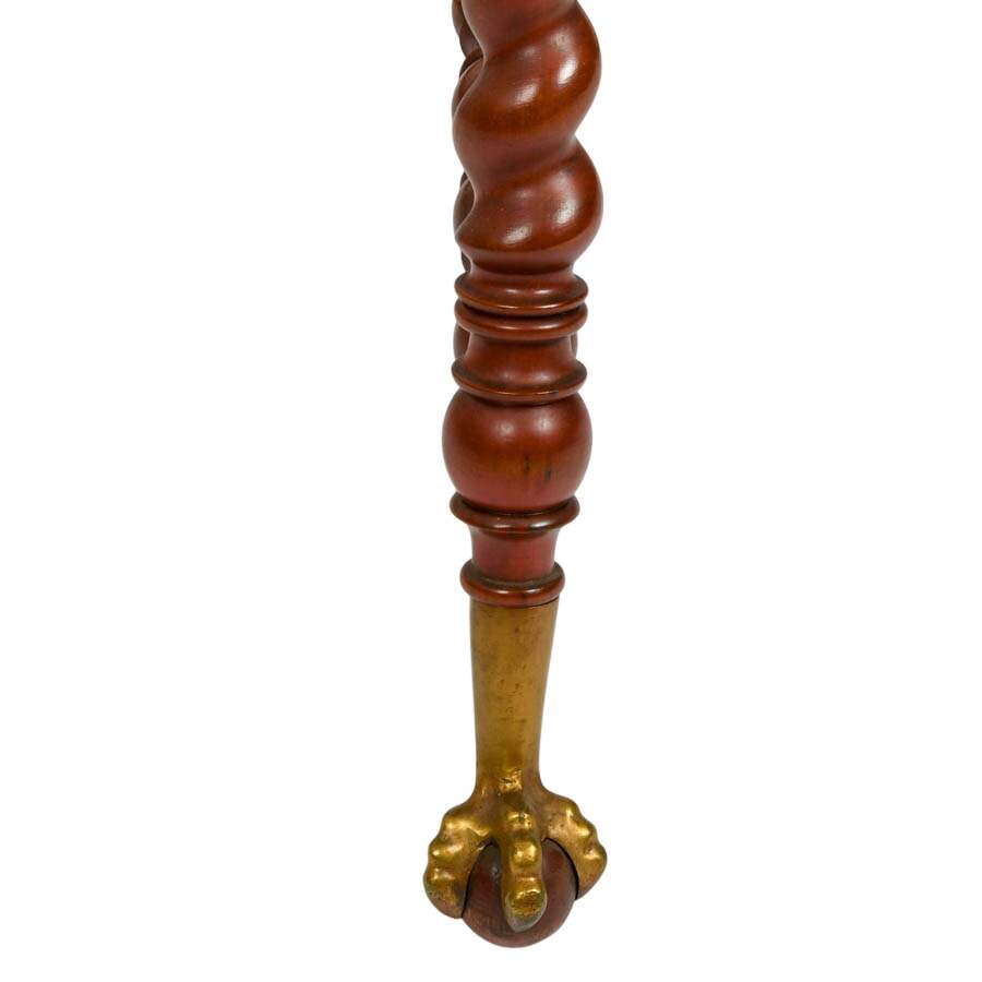 Antique R.J. Horner Cherry Wood Twist Leg Claw Foot Table-6
