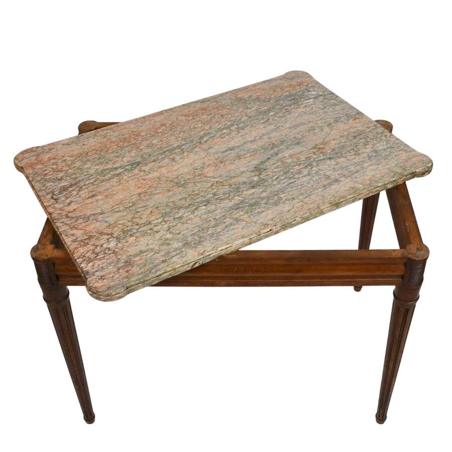 Vintage French Louis XVI-Style Marble Table-5