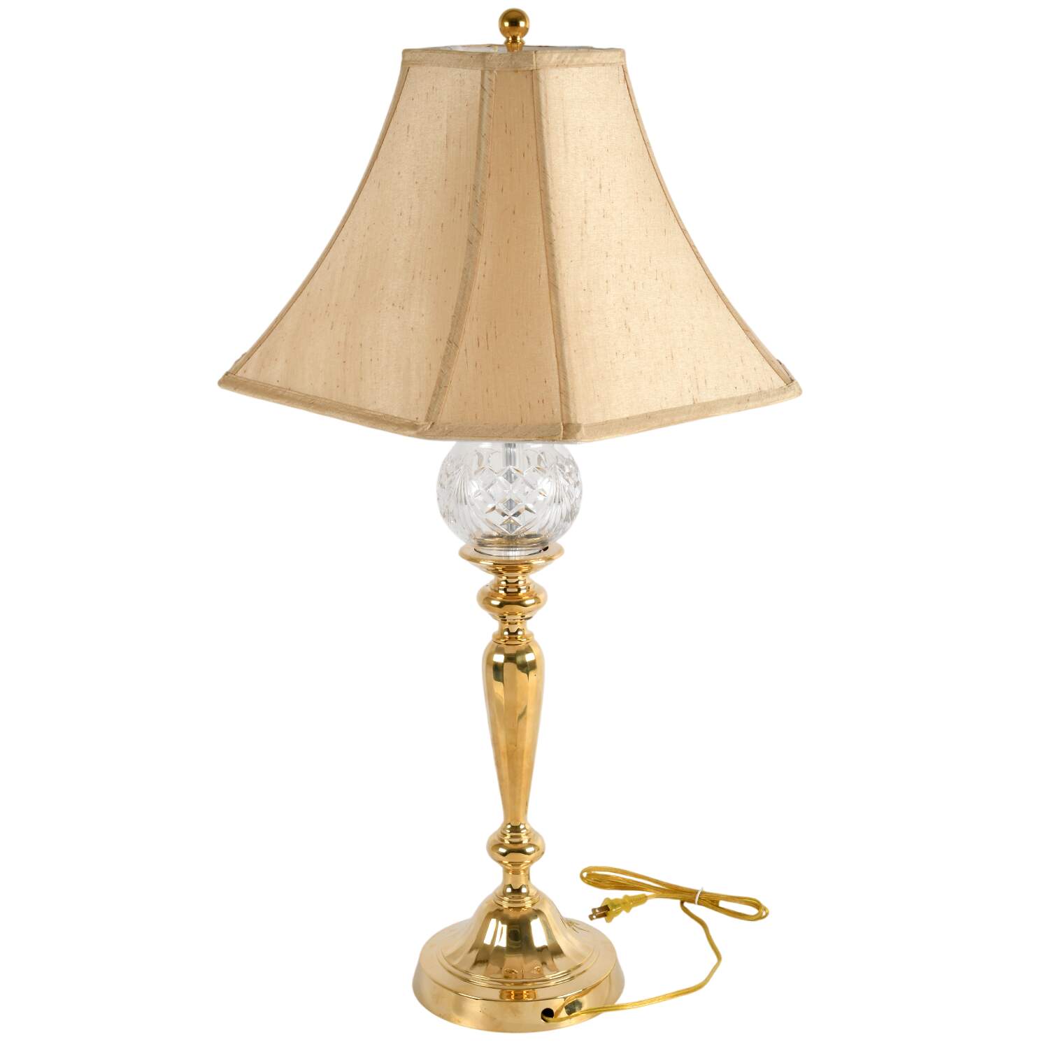 Crystal and Brass Table Lamp-6