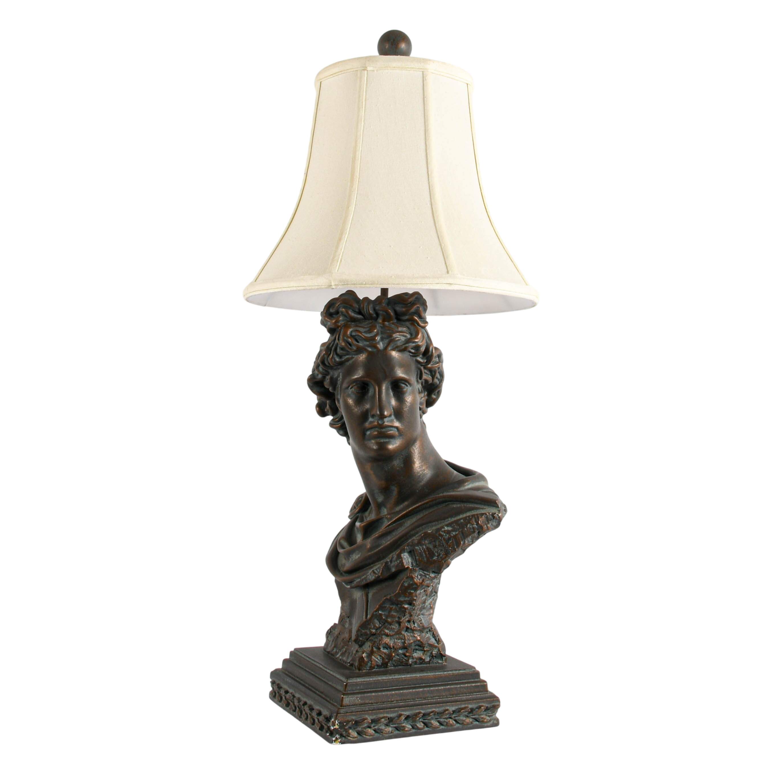 Large Plaster Apollo Bust Table Lamp-3