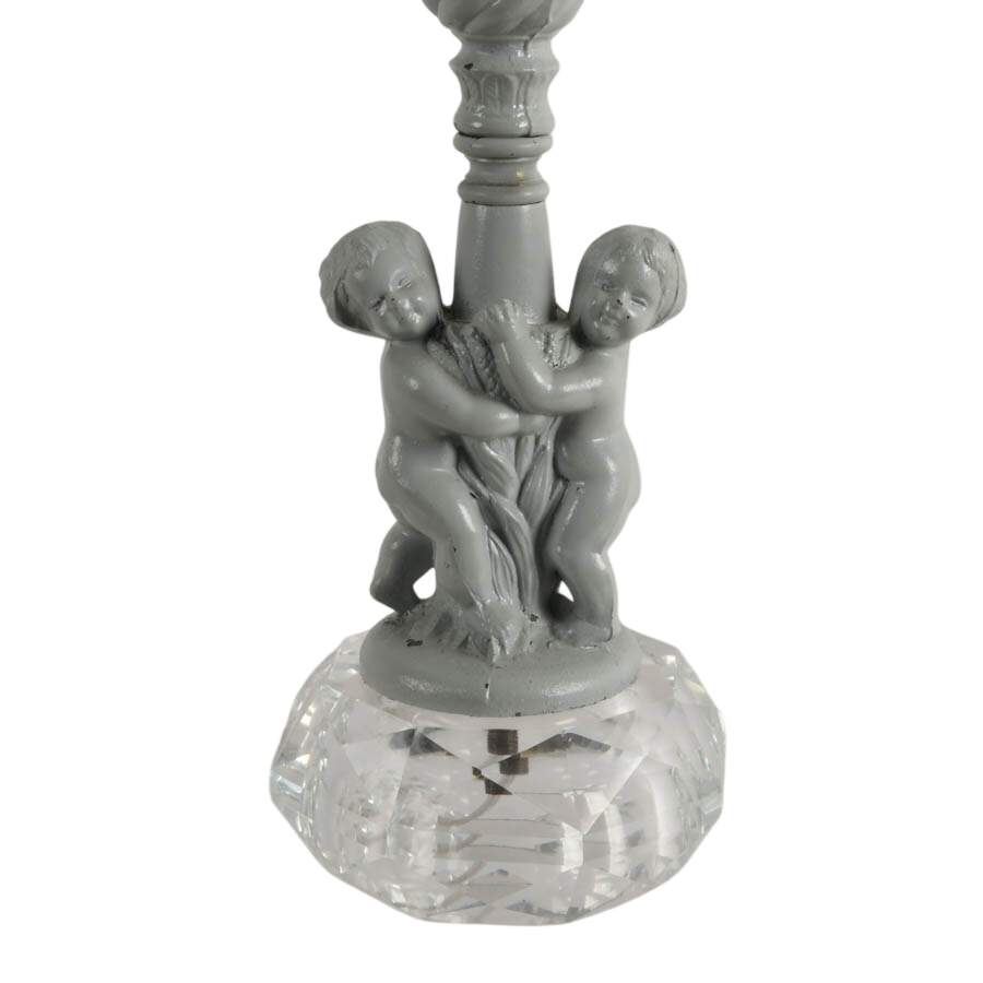 Grey Putti on Crystal Base Boudoir Lamp-5