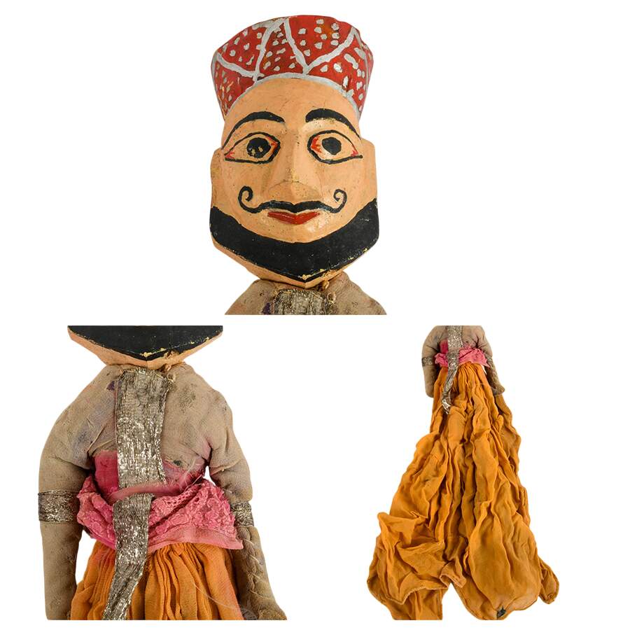 Set of Five Traditional Indian Folk Rajasthani Marionette Puppets-8