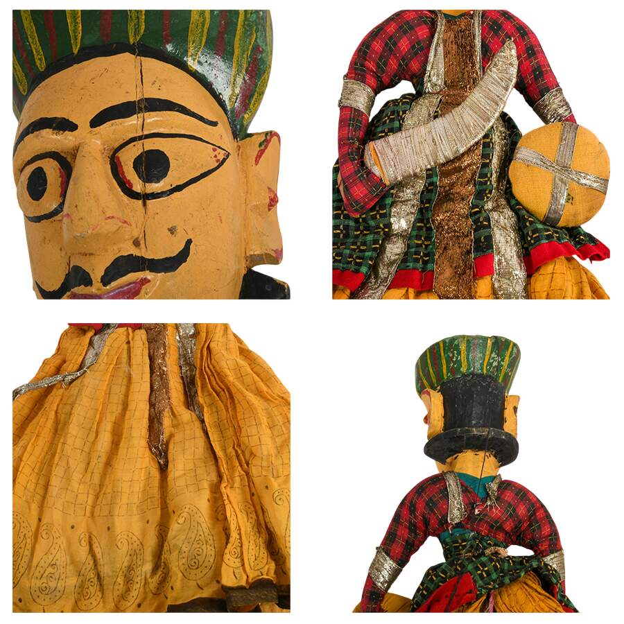 Set of Five Traditional Indian Folk Rajasthani Marionette Puppets-5