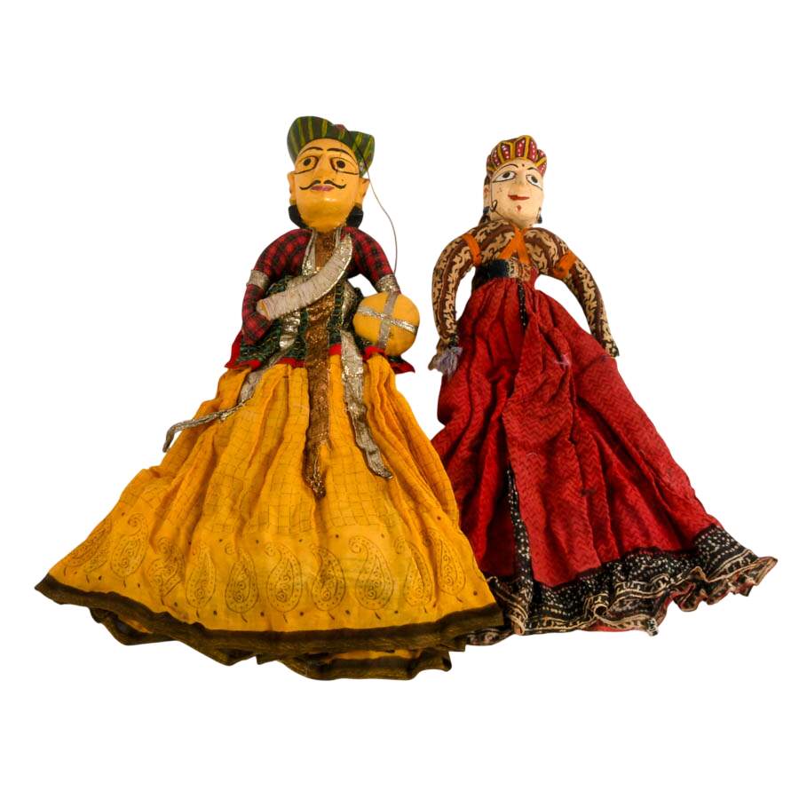 Set of Five Traditional Indian Folk Rajasthani Marionette Puppets-2