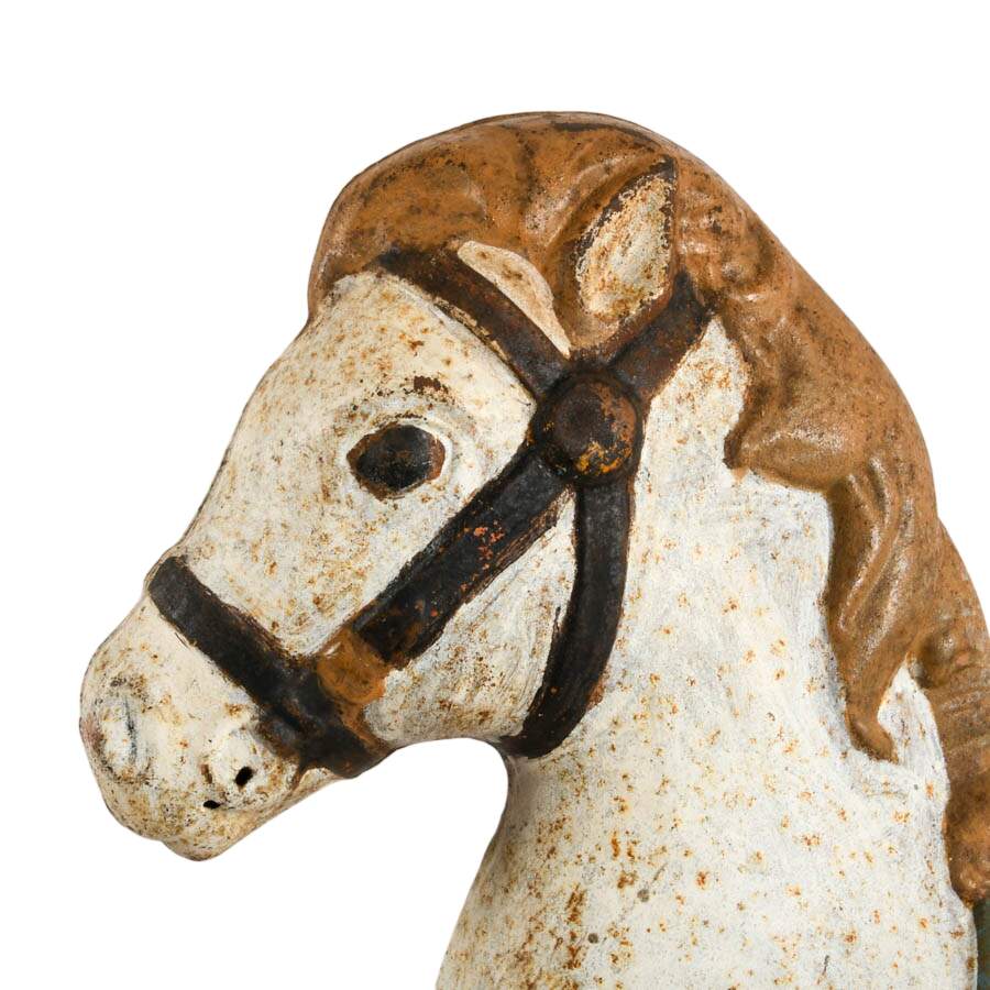 Vintage 1950s Mobo Bronco Pressed Steel Ride-On Toy Horse-4