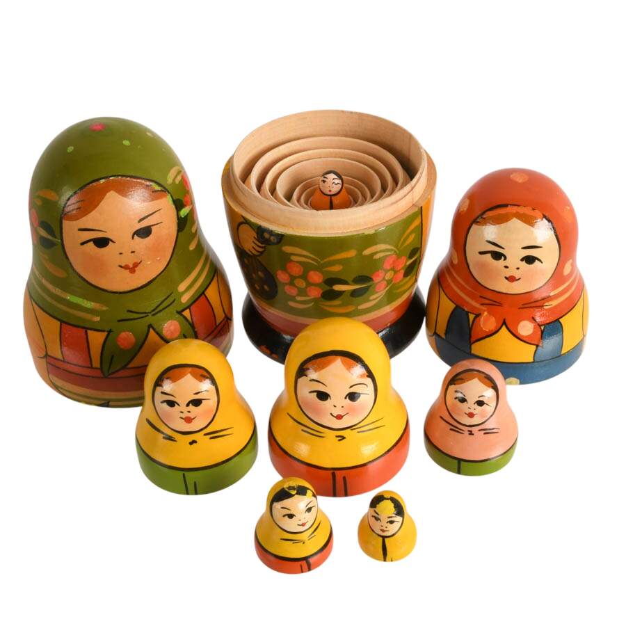 USSR Matryoshka Wooden Dolls Eleven Pieces-6