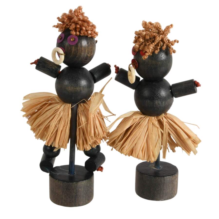 Group of Hand-Made Mid-Century Wooden Primitive Dolls-6