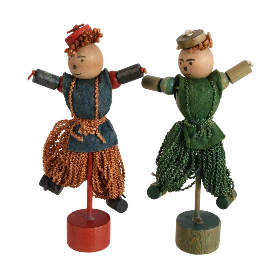 Group of Hand-Made Mid-Century Wooden Primitive Dolls-4