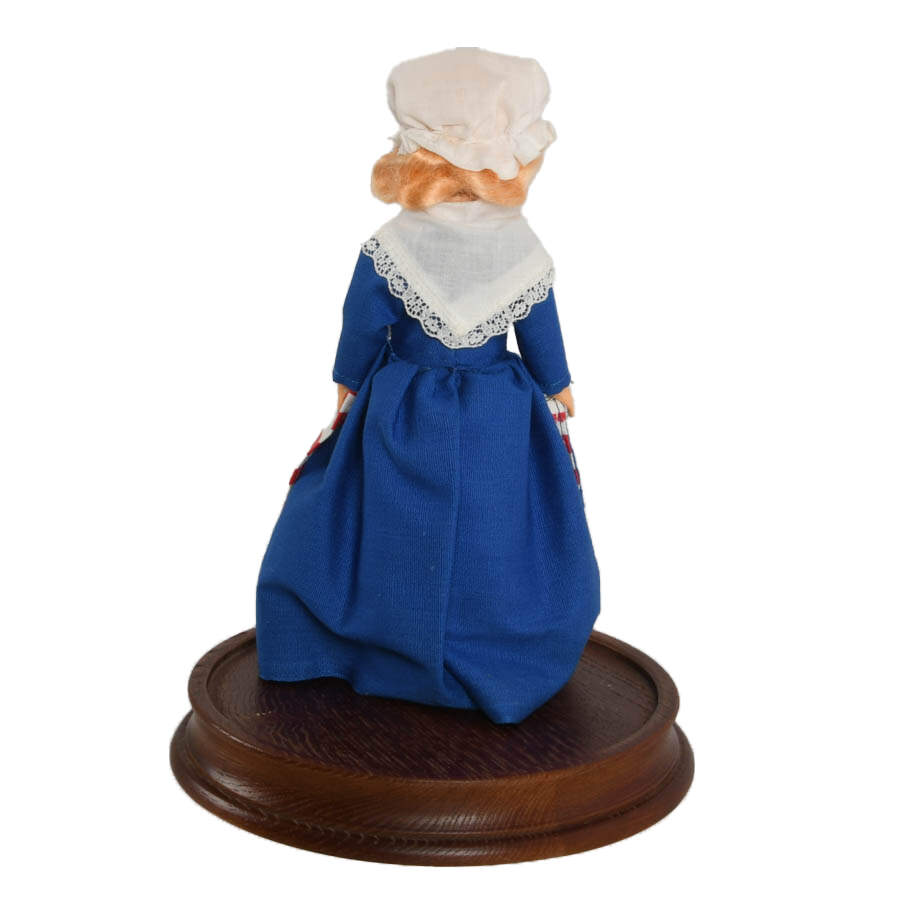 Vintage Jeffrey Snyder Betsy Ross Bicentennial Pincushion Doll Under Dome-2