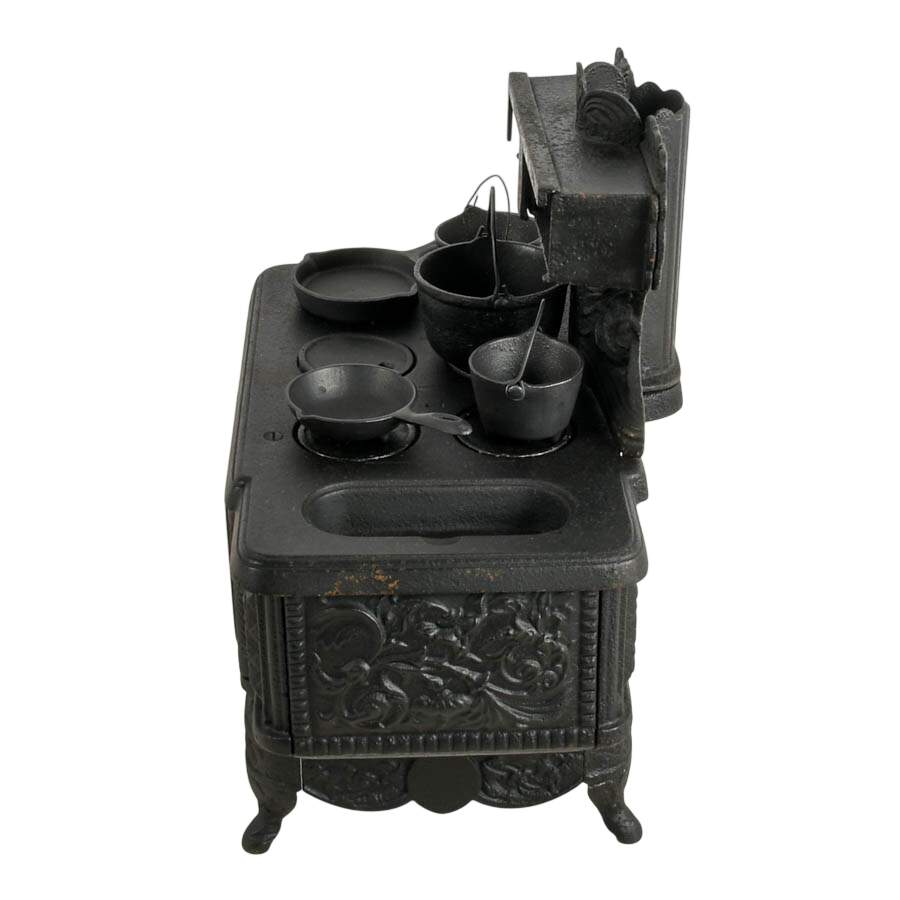 J&E Stevens Antique Cast Iron Salesman's Sample Toy Stove-6