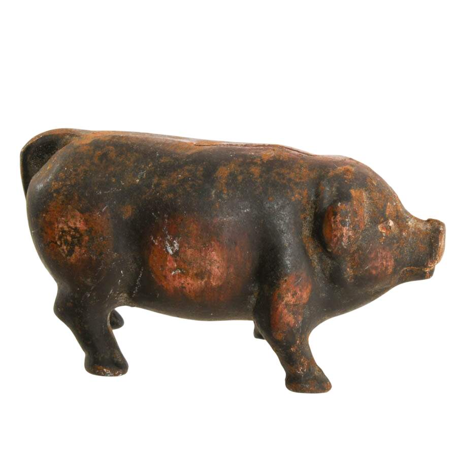 Antique Metal Piggy Bank-1