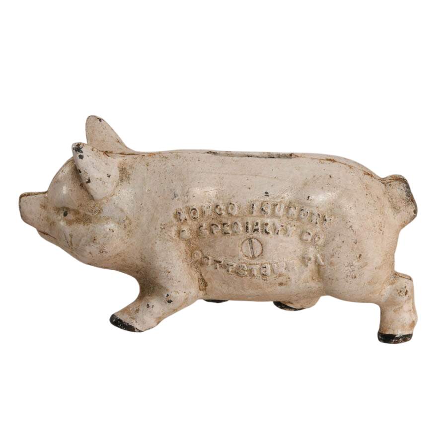 Antique Norco Foundry & Specialty Co. Cast Iron Piggy Bank-6