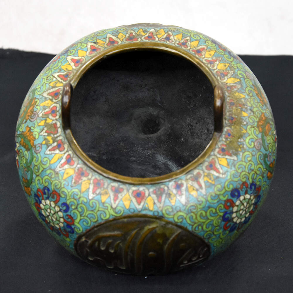 Chinese Floral Islamic Market Cloisonné Enamel and Ormolu Vase-13