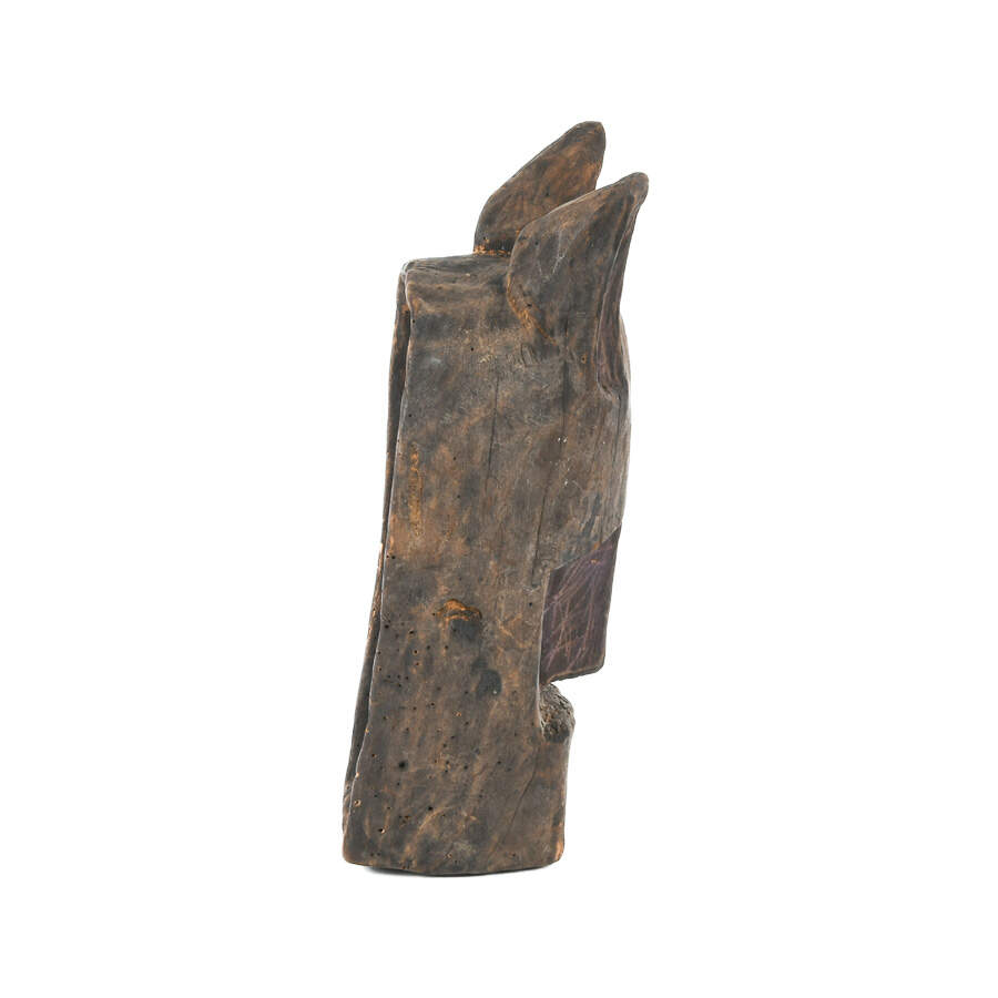 African Horned Carved Wooden Mask-4