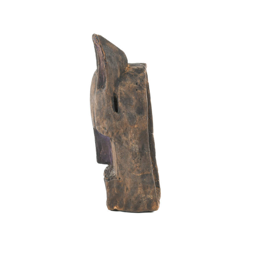 African Horned Carved Wooden Mask-2