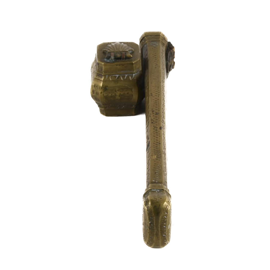 Antique Brass Qalamdan Traveler's Pen Case with Inkwell-2