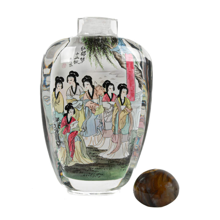 Chinese Reverse Painted Glass Snuff Bottle-5