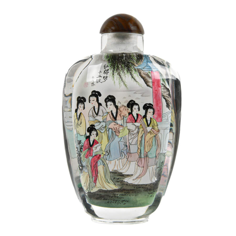 Chinese Reverse Painted Glass Snuff Bottle-3