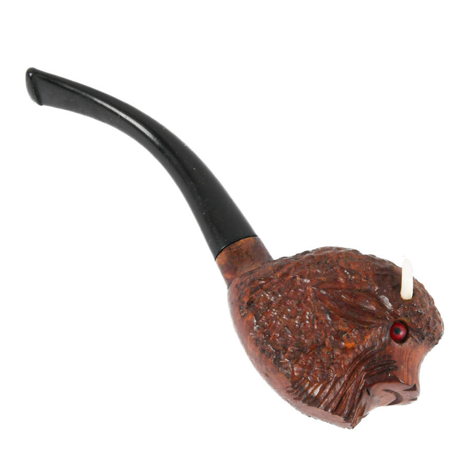 Real Briar for Reign Wade Carved Wood Water Buffalo Pipe-6