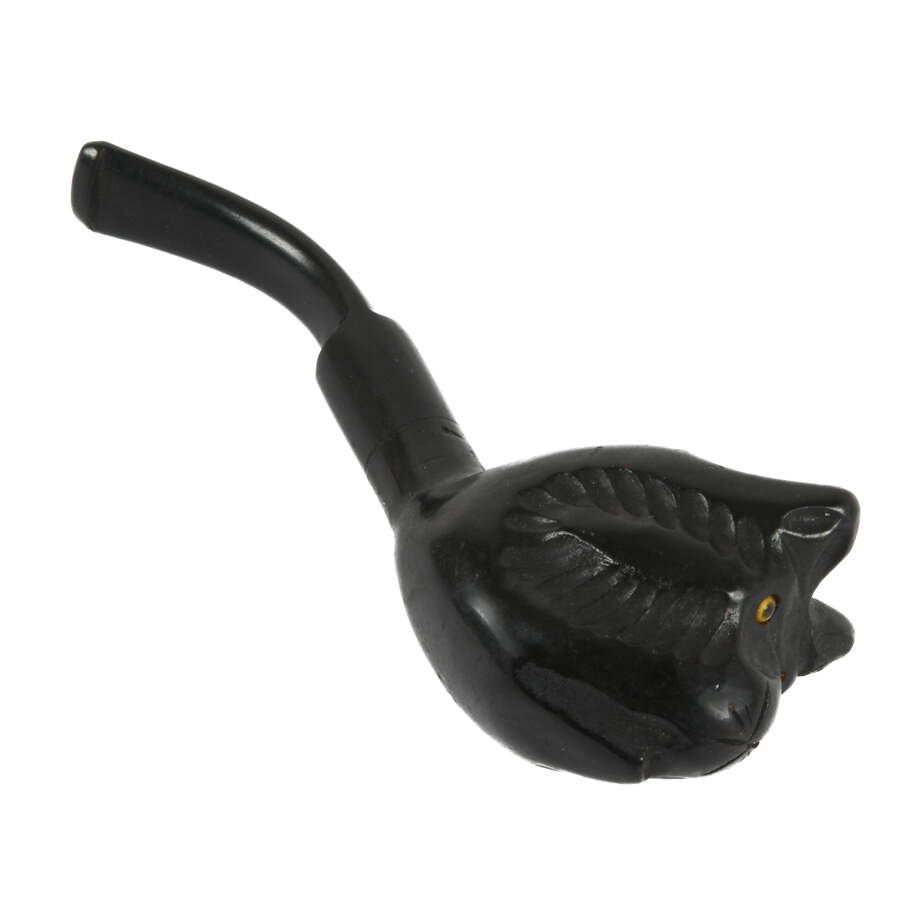 Italian Hand-Carved Wooden Cat Pipe-6